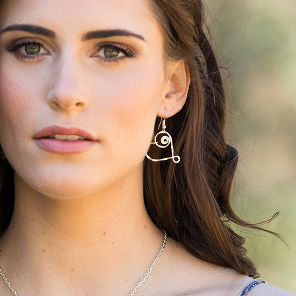 ANJU  Silver Plated  Heart Earrings